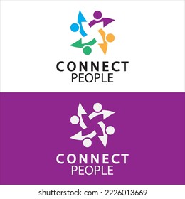 Plantilla de diseño del logotipo de People Connect. logotipo de conexión para empresas