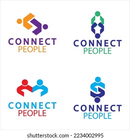People Connect logo design template. connection logo for business