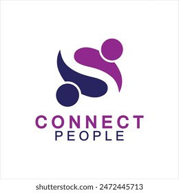 People Connect logo design template. connection logo for business