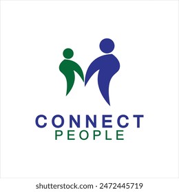 People Connect logo design template. connection logo for business