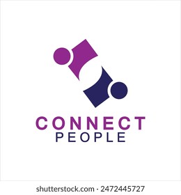 Personas Connect Plantilla de diseño de logotipo. logo de conexión para empresas