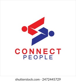 People Connect logo design template. connection logo for business
