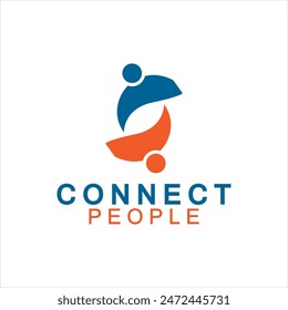 People Connect logo design template. connection logo for business