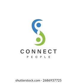 Personas Conecte la Plantilla del diseño del logotipo. logotipo de la conexión para el negocio