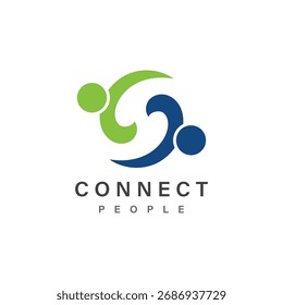 Personas Conecte la Plantilla del diseño del logotipo. logotipo de la conexión para el negocio