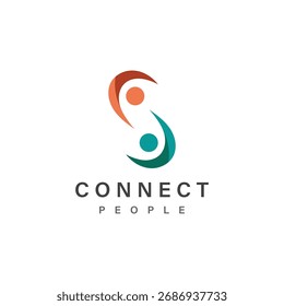 People Connect logo design template. connection logo for business
