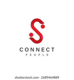 People Connect logo design template. connection logo for business