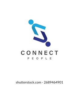 Personas Conecte la Plantilla del diseño del logotipo. logotipo de la conexión para el negocio