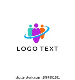 People connect logo designs, vector symbolic marks