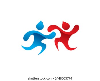 People Connect Logo Template Design Vector, Emblem, Design Concept, Creative Symbol, Icon