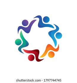 People connect logo,communication logo, community Logo, social network logo vector logo template