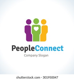 People Connect Love Family logo template