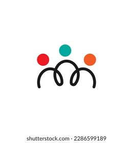 La gente conecta un icono de símbolo. Ilustración del vector