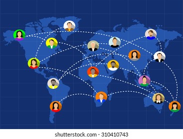 People Connected All Around World Vector Stock Vector (Royalty Free ...