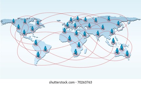 people connected all around the world