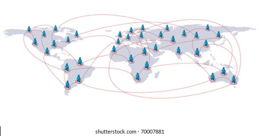 people connected to each other around the world