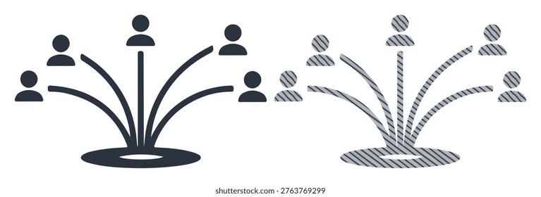 People connected, network concept, spreading individuals, teamwork idea, community.