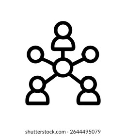 People connected organization networking diagram. Icon symbol illustration