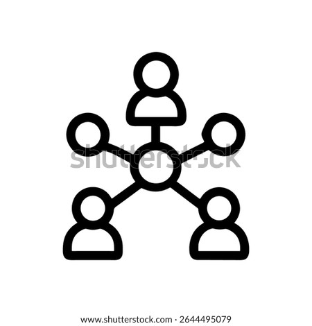 People connected organization networking diagram. Icon symbol illustration