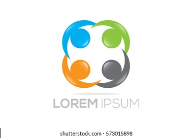 People Connected and Teamwork Logo