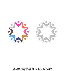 PEOPLE CONNECTED UNION TEAM TEAMWORK SIGN SYMBOL LOGO
