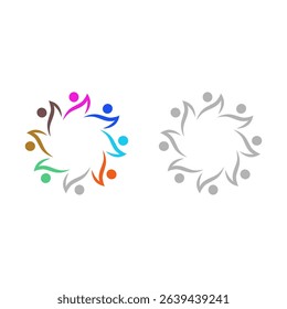 PEOPLE CONNECTED UNION TEAM TEAMWORK SIGN SYMBOL LOGO
