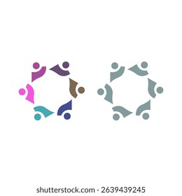 PEOPLE CONNECTED UNION TEAM TEAMWORK SIGN SYMBOL LOGO
