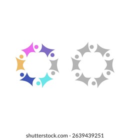 PEOPLE CONNECTED UNION TEAM TEAMWORK SIGN SYMBOL LOGO
