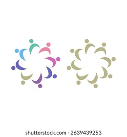 PEOPLE CONNECTED UNION TEAM TEAMWORK SIGN SYMBOL LOGO
