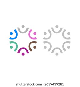 PEOPLE CONNECTED UNION TEAM TEAMWORK SIGN SYMBOL LOGO
