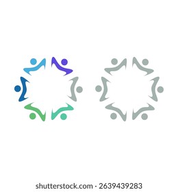 PEOPLE CONNECTED UNION TEAM TEAMWORK SIGN SYMBOL LOGO
