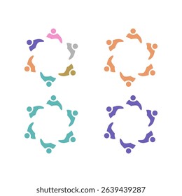 PEOPLE CONNECTED UNION TEAM TEAMWORK SIGN SYMBOL LOGO
