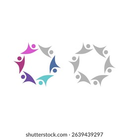 PEOPLE CONNECTED UNION TEAM TEAMWORK SIGN SYMBOL LOGO
