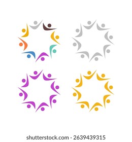 PEOPLE CONNECTED UNION TEAM TEAMWORK SIGN SYMBOL LOGO
