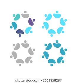 LOGOTIPO DO SÍMBOLO DO SINAL DE SINAL DE TRABALHO EM EQUIPE DO SINDICATO DE PESSOAS CONECTADAS
