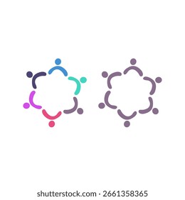 PEOPLE CONNECTED UNION TEAM TEAMWORK SIGN SYMBOL LOGO
