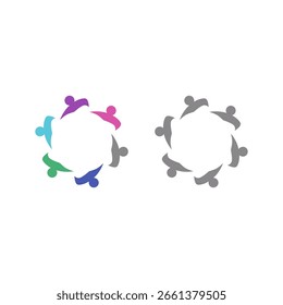 LOGOTIPO DO SÍMBOLO DO SINAL DE SINAL DE TRABALHO EM EQUIPE DO SINDICATO DE PESSOAS CONECTADAS
