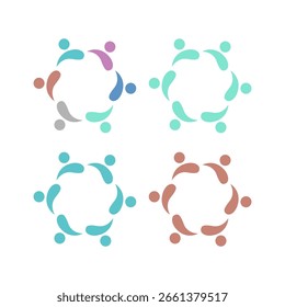 LOGOTIPO DO SÍMBOLO DO SINAL DE SINAL DE TRABALHO EM EQUIPE DO SINDICATO DE PESSOAS CONECTADAS
