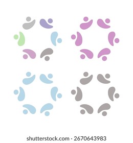 LOGOTIPO DO SÍMBOLO DO SINAL DE SINAL DE TRABALHO EM EQUIPE DO SINDICATO DE PESSOAS CONECTADAS
