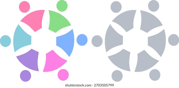 LOGOTIPO DE ASSINATURA DE TRABALHO EM EQUIPE DO SINDICATO DE PESSOAS CONECTADAS
