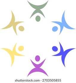 LOGO DEL SIGNO DE TRABAJO EN EQUIPO DEL EQUIPO SINDICAL CONECTADO DE PERSONAS
