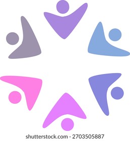 LOGO DEL SIGNO DE TRABAJO EN EQUIPO DEL EQUIPO SINDICAL CONECTADO DE PERSONAS
