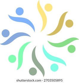 LOGO DEL SIGNO DE TRABAJO EN EQUIPO DEL EQUIPO SINDICAL CONECTADO DE PERSONAS
