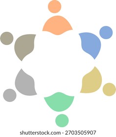 LOGO DEL SIGNO DE TRABAJO EN EQUIPO DEL EQUIPO SINDICAL CONECTADO DE PERSONAS

