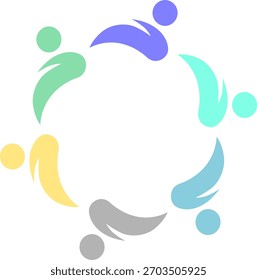 LOGO DEL SIGNO DE TRABAJO EN EQUIPO DEL EQUIPO SINDICAL CONECTADO DE PERSONAS
