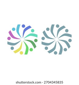 LOGO DEL SIGNO DE TRABAJO EN EQUIPO DEL EQUIPO SINDICAL CONECTADO DE PERSONAS
