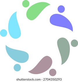 LOGO DEL SIGNO DE TRABAJO EN EQUIPO DEL EQUIPO SINDICAL CONECTADO DE PERSONAS
