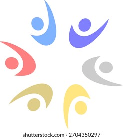 LOGO DEL SIGNO DE TRABAJO EN EQUIPO DEL EQUIPO SINDICAL CONECTADO DE PERSONAS
