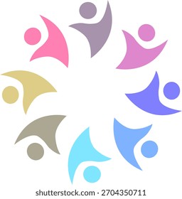 LOGO DEL SIGNO DE TRABAJO EN EQUIPO DEL EQUIPO SINDICAL CONECTADO DE PERSONAS
