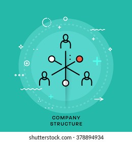 People Connecting Concept. Flat Style Thin Line Icon.